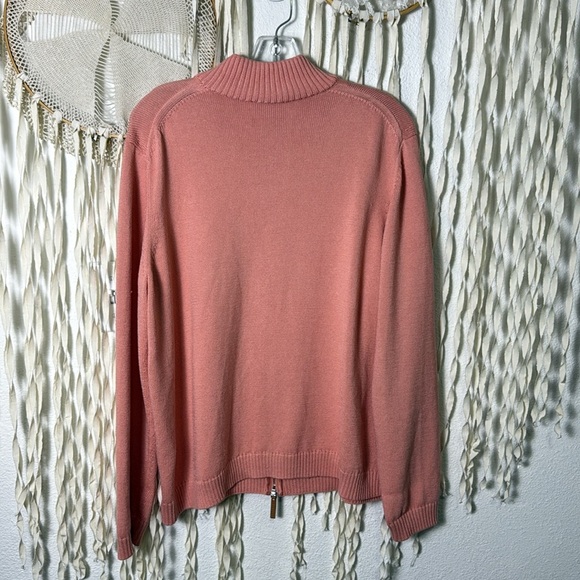 LaFayette 148 New York Pink Salt Mélange Zip Front Cardigan Sweater Size XXL - Picture 9 of 15